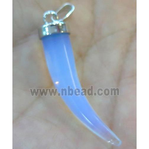 white opalite horn pendant
