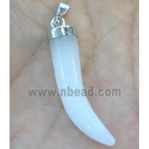 white jade horn pendant
