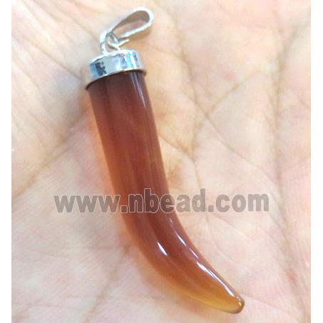 red agate pendant, horn