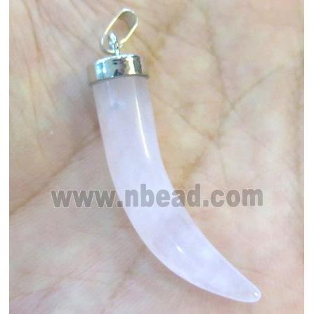 rose quartz horn pendant