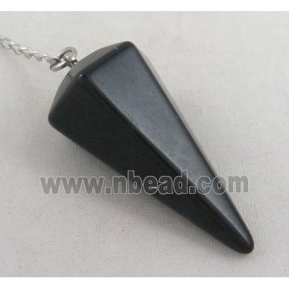 black agate pendulum pendant