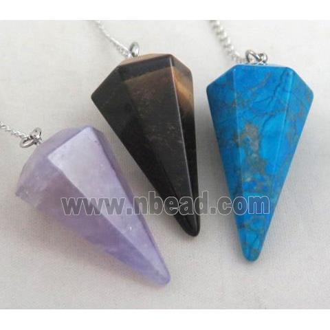 mixed gemstone pendulum pendant