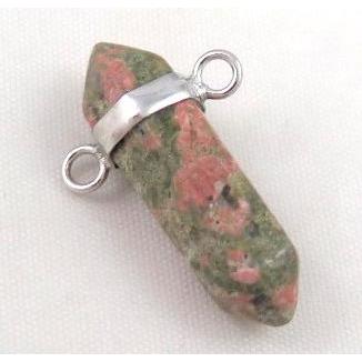 unakite bullet pendant with 2holes