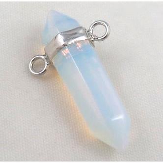 white opalite stone pendant with 2holes, bullet