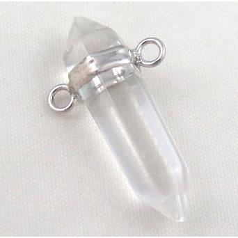 clear quartz bullet pendant with 2holes