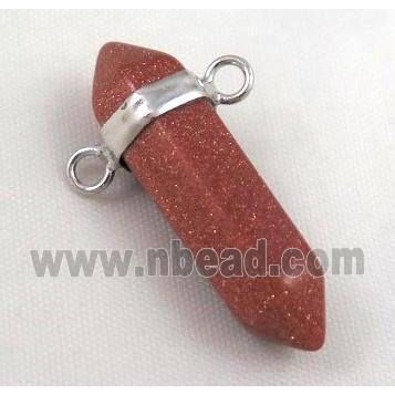 gold sandstone pendant with 2holes, bullet