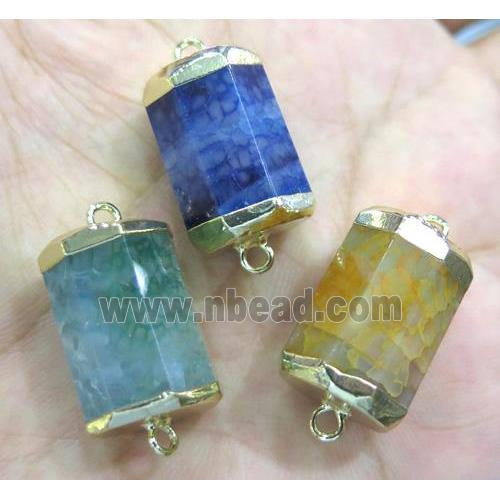 mix agate column connector, gold plated