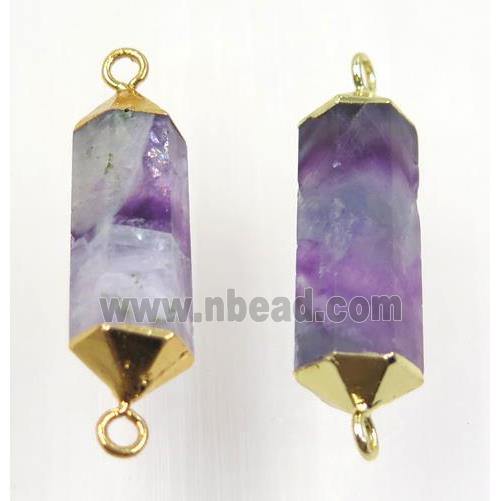 purple fluorite connector, gold plated