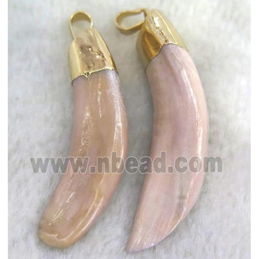 wolf-tooth pendant, horn, gold plated
