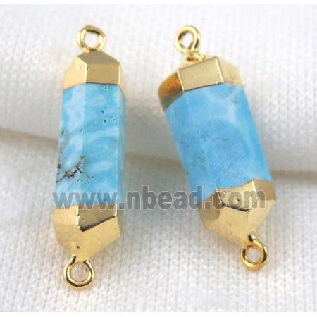 blue turquoise connector, gold plated