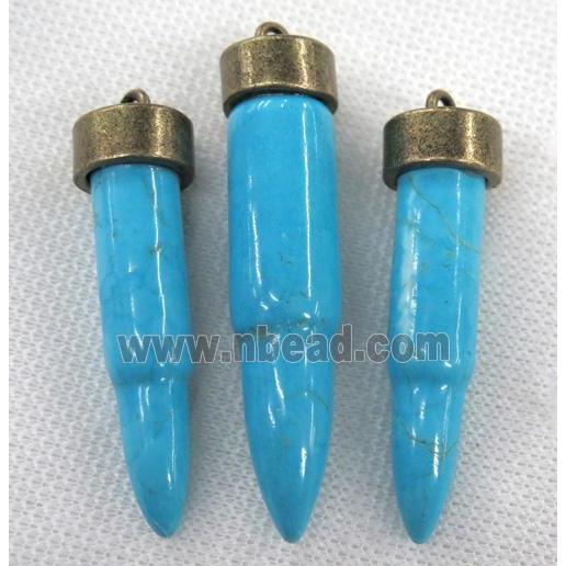 blue turquoise pendant, bullet