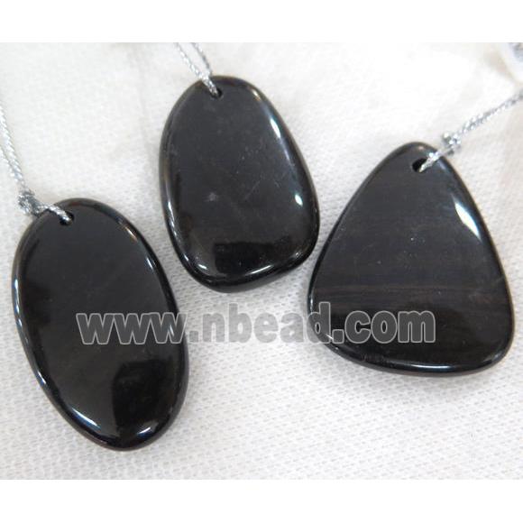 black stone pendant, freeform