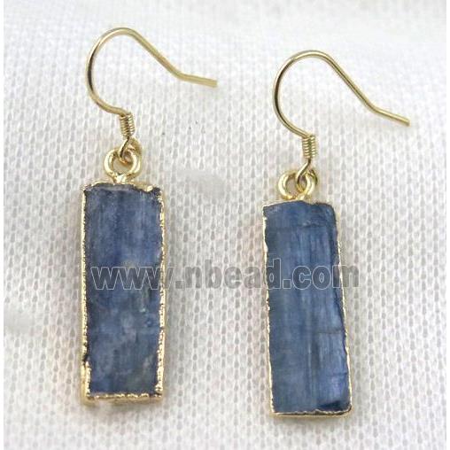 Kyanite rectangle earring, gold plated