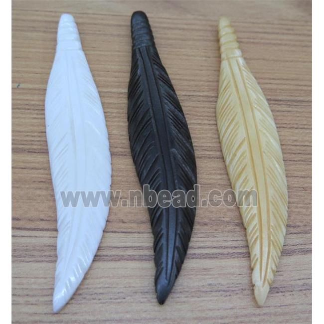 bone feather pendant, mix color