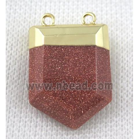 gold sandstone bullet pendant, gold plated