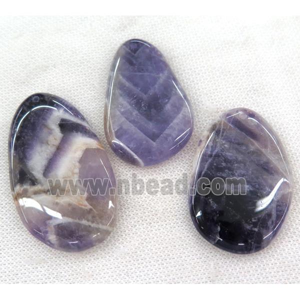 amethyst pendant, freeform, purple