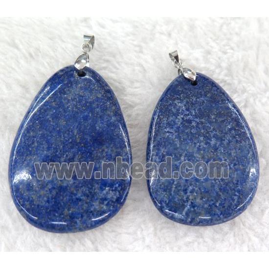 Lapis Lazuli pendant, teardrop, blue