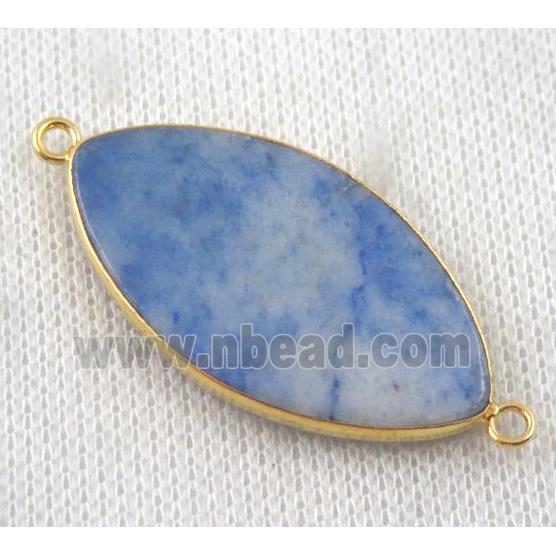 blue Sodalite Marquise connector, horse-eye, gold plated
