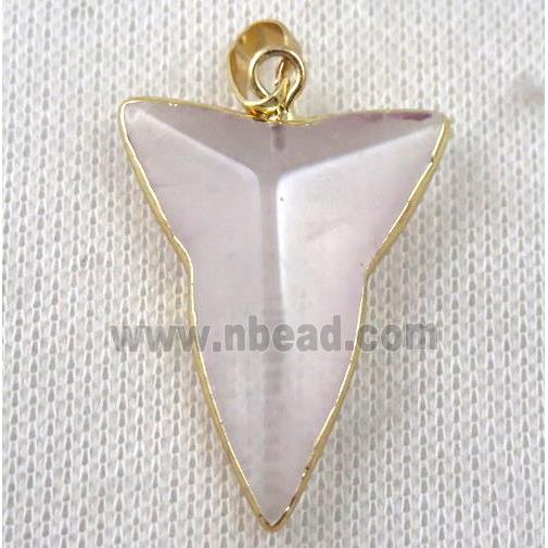 clear quartz pendant, dart, gold plated
