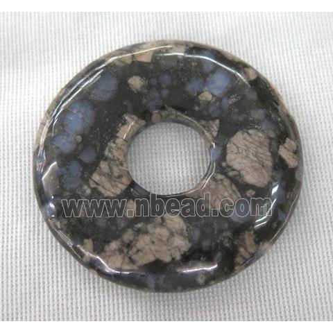 gray Opal Jasper donut pendant
