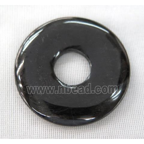 black agate onyx donut pendant