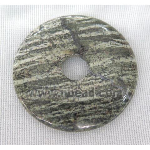 Green Silver-line Jasper donut pendant
