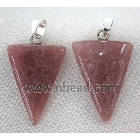 strawberry quartz triangle pendant