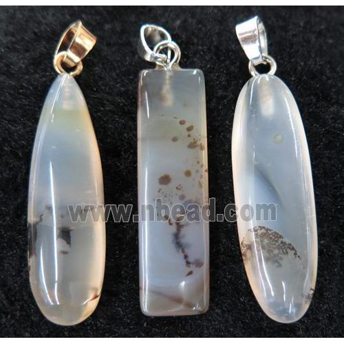 Heihua agate pendant, mix shape
