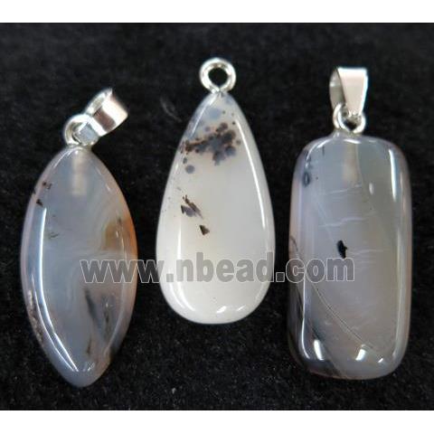 Heihua Agate pendant, mix shape