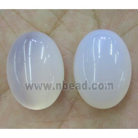white chalcedony oval cabochon