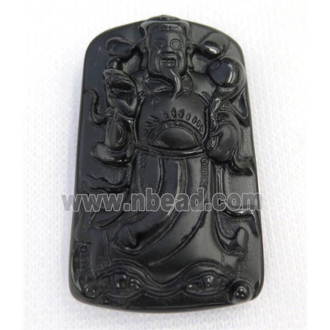 black Obsidian buddha pendant