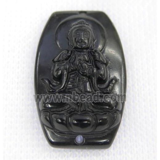 black Obsidian buddha connector