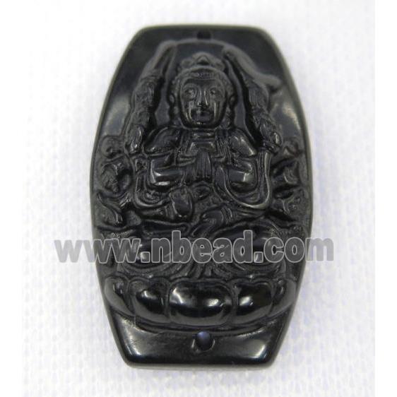 black Obsidian buddha connector