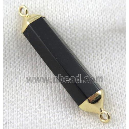 black obsidian bullet connector, gold plated