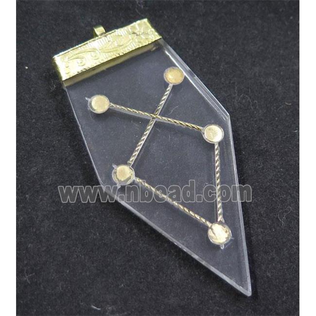 resin acrylic pendant, arrowhead