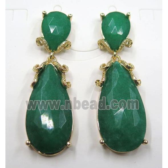 green Jade teardrop earring