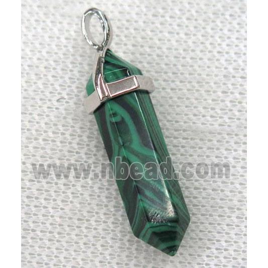 green malachite bullet pendant