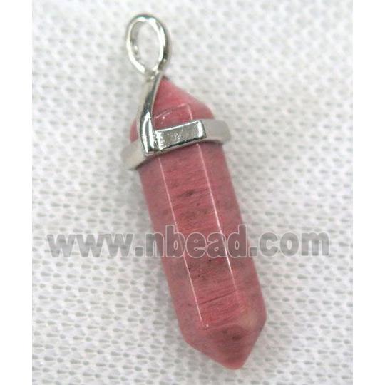 pink Rhodonite bullet pendant