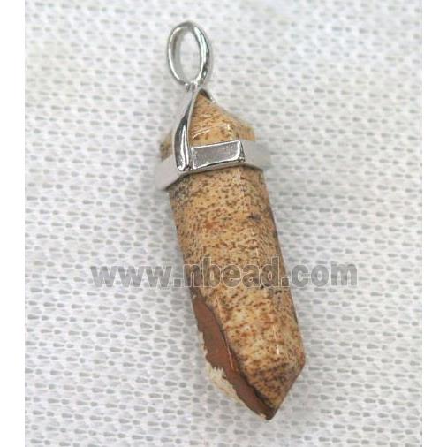 Picture Jasper bullet pendant
