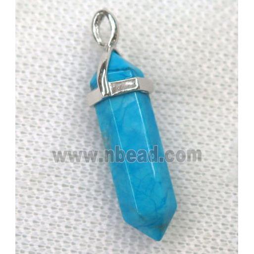 blue turquoise bullet pendant
