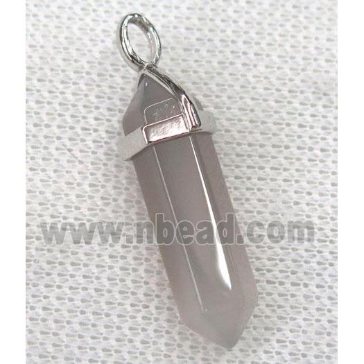 gray agate bullet pendant