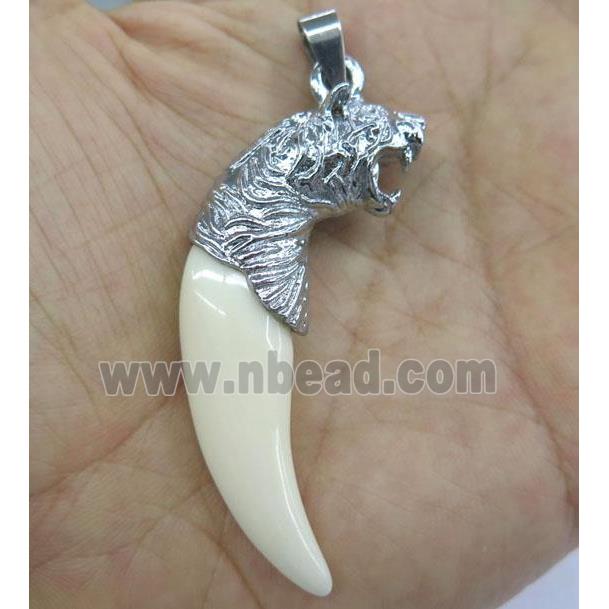 white resin dragon pendant