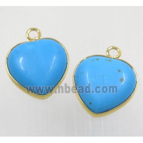 blue dye turquoise heart pendant