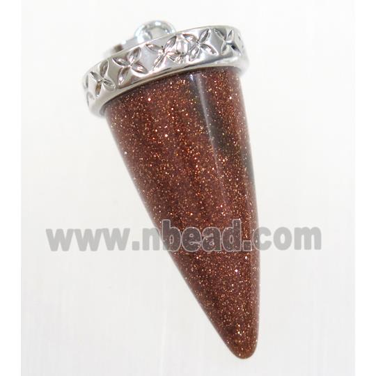 gold sandstone bullet pendant