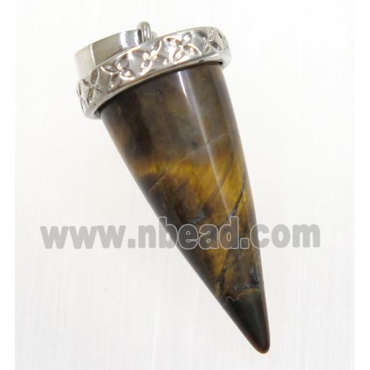 tiger eye stone bullet pendant