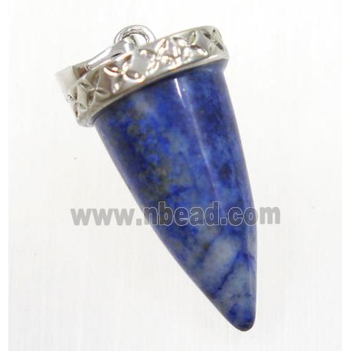 blue Lapis lazuli bullet pendant