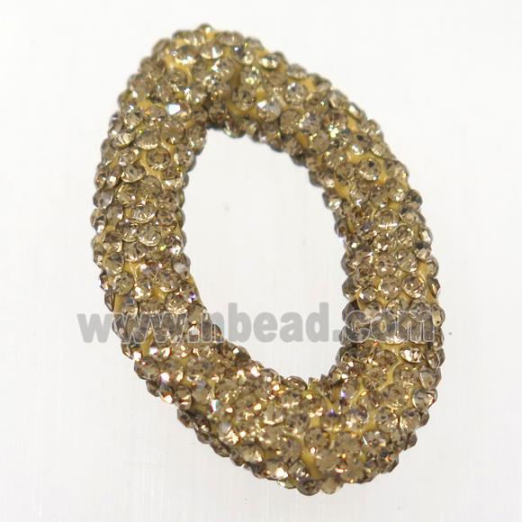 gemstone bead paved rhinestone, oval