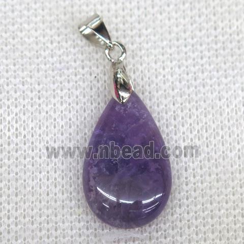 purple Amethyst teardrop pendant
