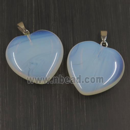 white Opalite heart pendant