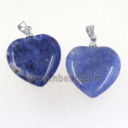 blue Sodalite heart pendant